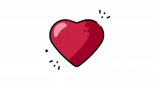 Animated Heart Icon with ECG Line and Pulse Effect