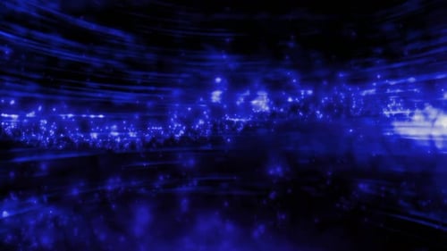 Abstract Blue Particle Light Trails Background