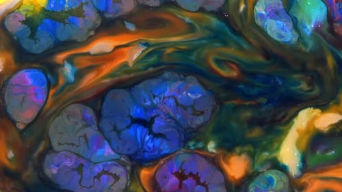 Colorful Ink Swirling in Abstract Motion