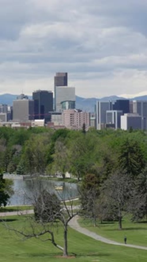 Vertical Video Iconic Denver Skyline