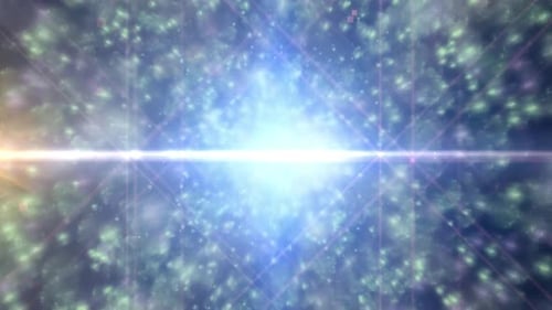 Futuristic Light Beam with Sparkling Particles Background