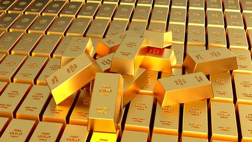 Golden Bullion Bars Animated with Shifting Movement
