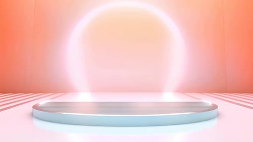 podium Futuristic showcase with platform for product displaying. Empty modern stage display