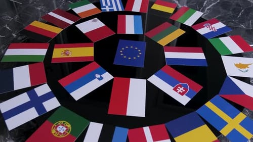 Flags of all European Union Member Countries