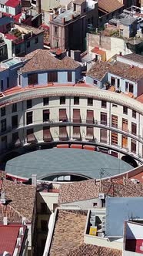 Round Square At Valencia In Comunidad Valenciana Spain.