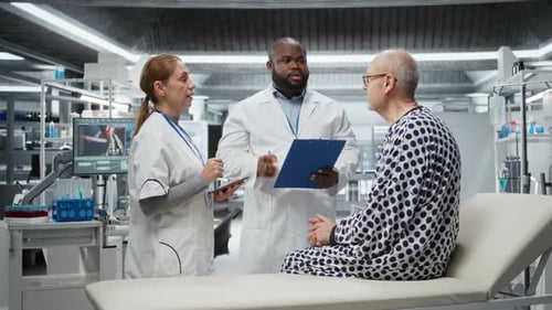 Medical Researchers Conducting Patient Evaluation in a Laboratory Drug Study