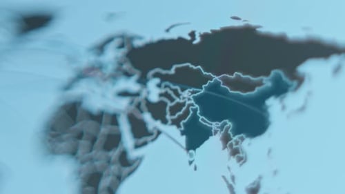 Futuristic World Map with Global Connections