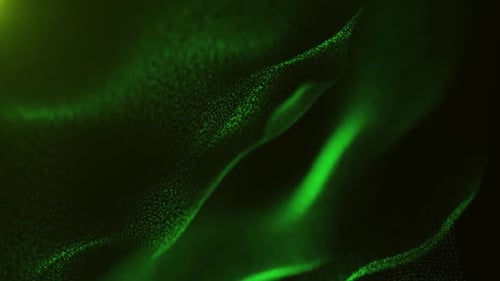 Dynamic Abstract Green Particle Wave Flowing Background