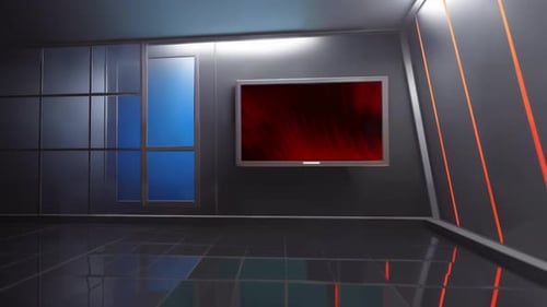 Sleek Virtual Studio Display: Modern Set for Captivating Broadcast