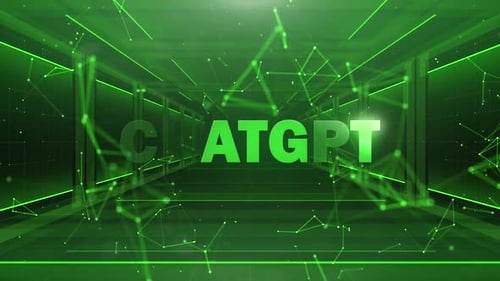 Futuristic ChatGPT Text Reveal in Green Data Network