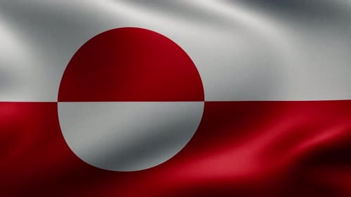 Greenland Flag Waving Seamless Loop Animation