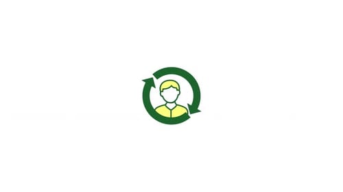 Animated Flat Design Icon of a Person with Refresh Arrows