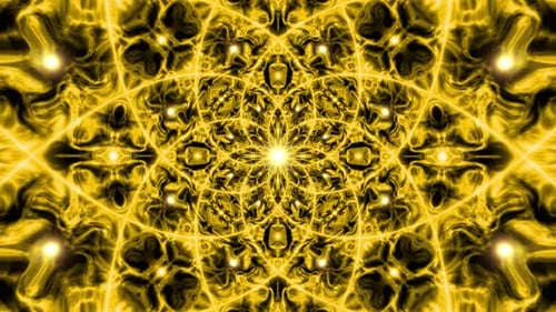 Glowing Golden Abstract Mandala Pattern Animation