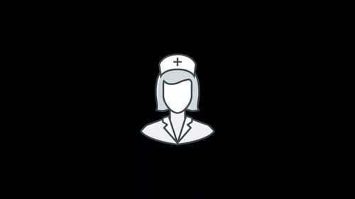 Animated Flat Design Nurse Icon Reveal