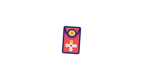 Animiertes Symbol für roten Umschlag