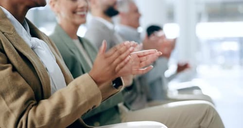 Business People Clapping During Corporate Meeting