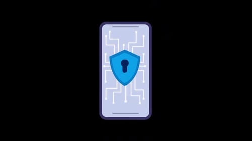 Flat Design Smartphone Security Concept Animation