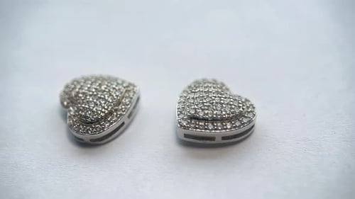 Elegant Heart Pendants Encrusted with Gemstones