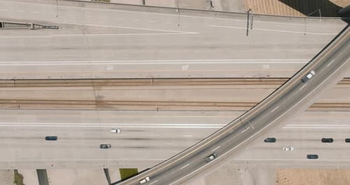 an aerial view of a highway