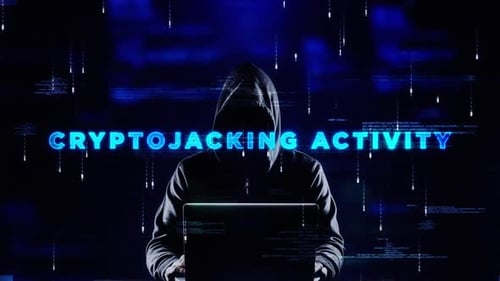 Cryptojacking Activity Word On Style Hologram Video 02