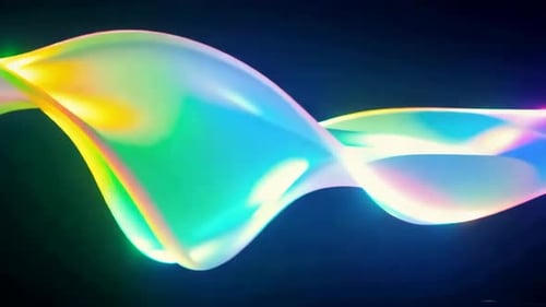 Fond d'onde liquide irisé 3D abstrait avec V