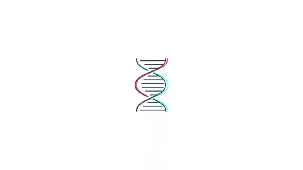 Modern Rotating DNA Helix with Glitch Effect Animation, Elements Motion ...