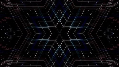 Abstract Geometric Star Pattern Kaleidoscope Animation