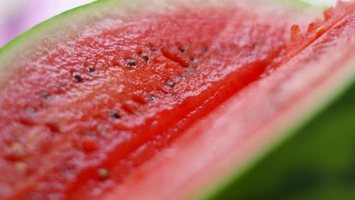 Delicious Watermelon with Green Outer Skin and Juicy Tasty Red Interior with Nutritious Seeds