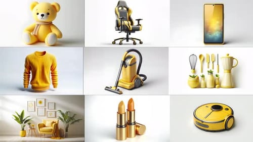 Animation of shopping and sales products with multi-screen.