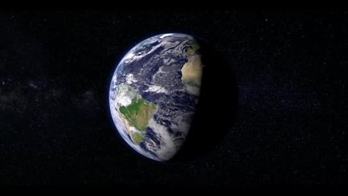 Realistic Rotating Earth in Space 3D Animation
