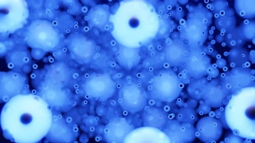 Abstract Blue Orbs Flowing Background Loop