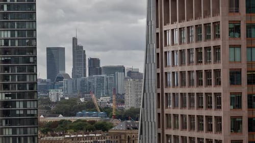Skyline of Canary Wharf London Docklands