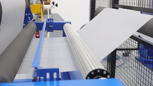 Film plastique EVA passant à travers le rouleau