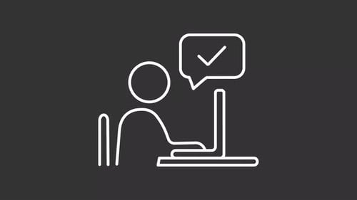 Animación de línea blanca para aprobar el trabajo