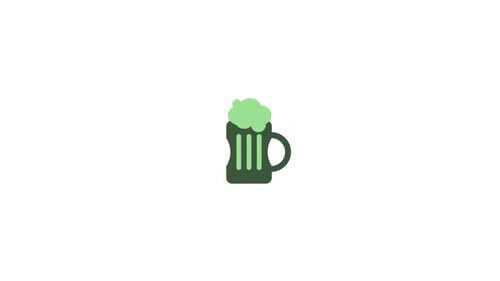 Animated Green Beer Mug Filling and Foaming Icon