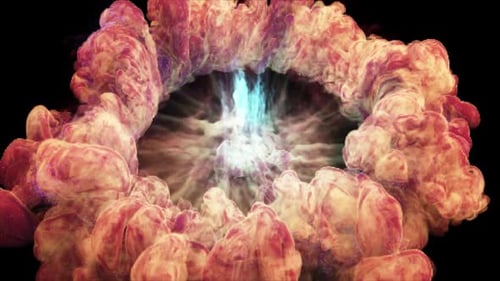 Große Explosion mit Schockwelle auf transparentem Hintergrund