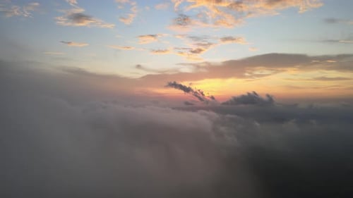 Aerial View of Clouds During Sunrise or Sunset