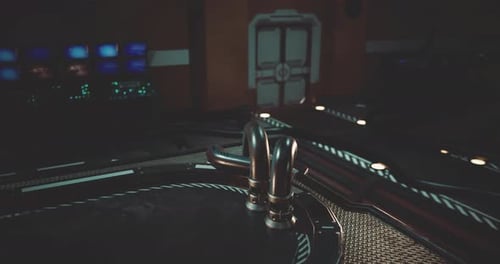 Dynamic Sci-Fi Door Opening in a Futuristic Setting