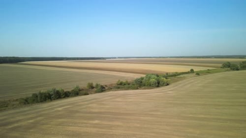 Agricultural field aerial view of farming in Ukraine
