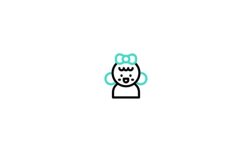 Minimalist Girl Icon Line Drawing Reveal Animation