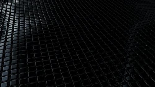 Luxury Background with a Floating Field of Black Cubes, Figures, 3D Render, Reflection, Exclusive