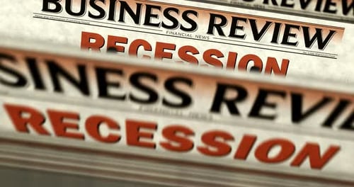 Recession and business crisis newspaper printing press