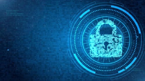 Futuristic Digital Lock and Binary Code Technology Animation