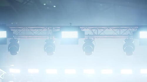 Colorful Stage Lights Blinking at Entertainment Event