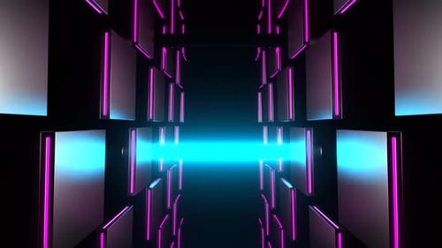 Cyan And Pink Vertical Abstract Neon Strobe Background Vj Loop In 4K