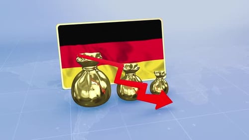Germany Economy Decline with Red Arrow Economic Crisis Infographics