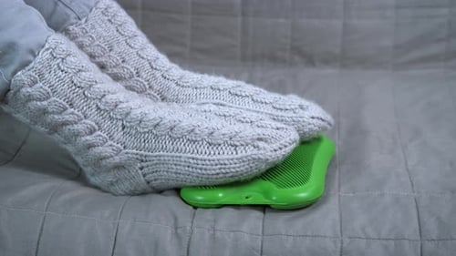 Warming bottle in cold room.
