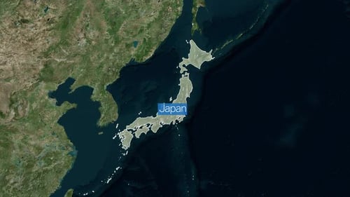 Japan Map With Label - Wide Angle Map- Zoom in