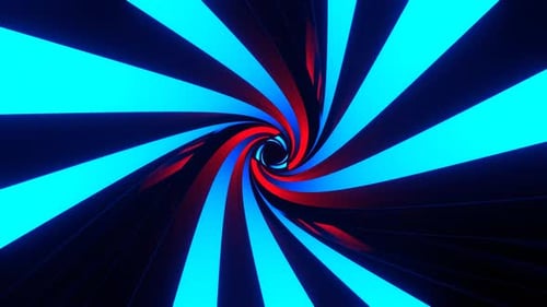 Red And Blue Rotating Light In Triangular Tunnel Background Vj Loop In 4K