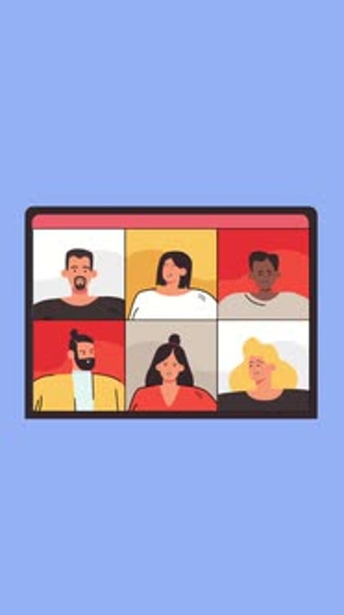 Business People Talking About Project by Video Call Vertical